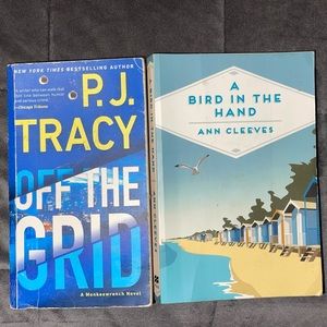 2 Books: Off The Grid by PJ Tracy & A Bird In The Hand by Ann Cleeves